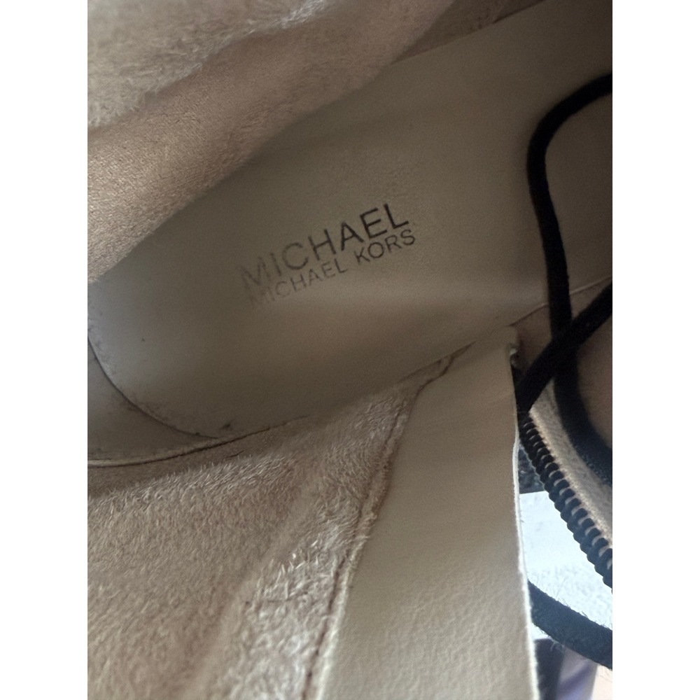 Michael Kors Womens Cream Leather Lace Up Side Zip Combat Boots PW20H Size 8.5M - Picture 7 of 7